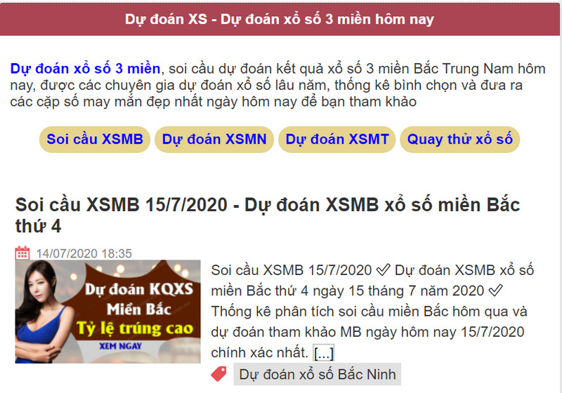 Chuyên mục dự đoán KQXS của xsmn