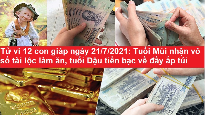 Tử vi 12 con giáp ngày 21/7/2021: Tuổi Mùi nhận vô số tài lộc làm ăn, tuổi Dậu tiền bạc về đầy túi