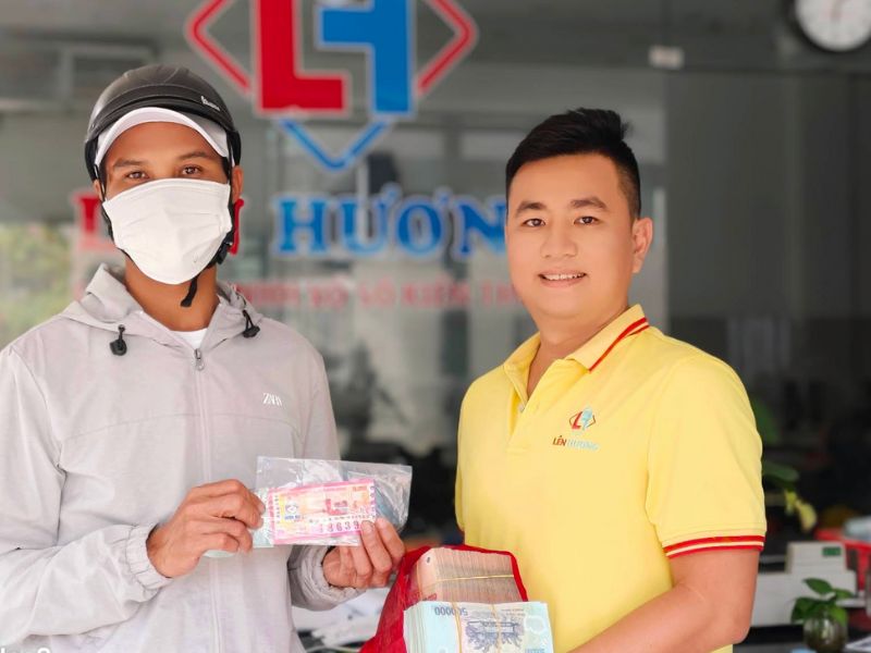 Đổi vé số trúng ở Quảng Ngãi - công ty Lên Hương